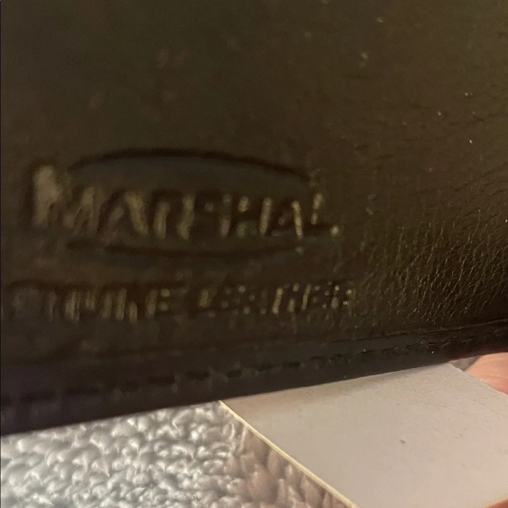 New Mens Marshal Black cowhide’ Leather Bi-Fold Wallet
